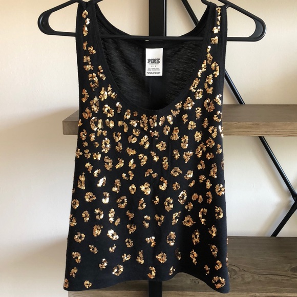 PINK Victoria's Secret Tops - PINK Gold Sequin Tank PINK Victoria's Secret Tops - PINK Gold Sequin Tank
